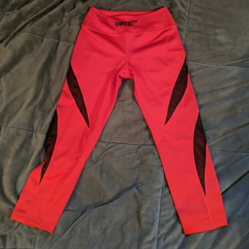 Shredz Crop Workout Pants with Mesh Cut-Outs